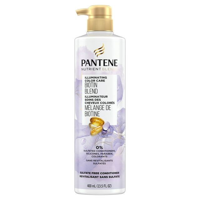 Pantene Sulfate Free Conditioner, Illuminating Hair Color with Biotin, Safe for Color Treated Hair, Nutrient Blends