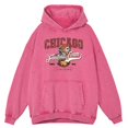 thumbnail image 4 of Sudadera con capucha del equipo de fútbol de Chicago con lavado desgastado retro para hombre, ropa de calle de gran tamaño, sudadera holgada de hip hop, sudadera con capucha 100 % algodón, 4 of 5