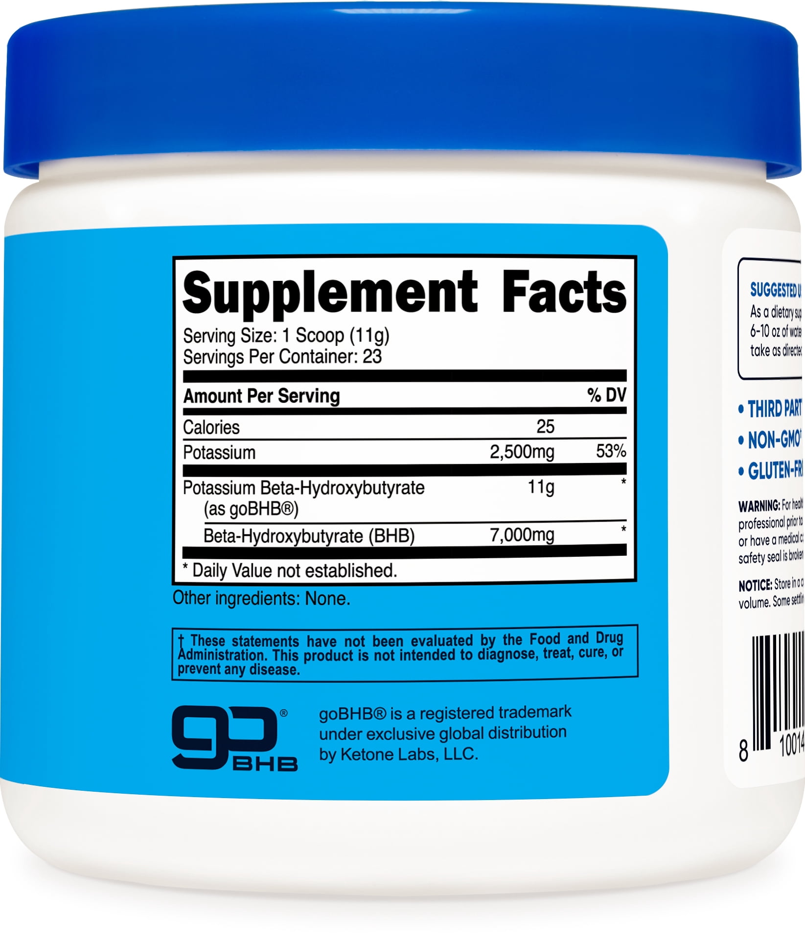 Nutricost Potassium BHB Salts, Exogenous Ketone Supplement (250 Grams)
