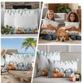 thumbnail image 5 of Thanksgiving Pumpkins Outdoor Waterproof Pillow Covers, Fall Eucalyptus Leaves Autumn Country Decorative Square Throw Pillowcase Sofa Cushion Sham for Patio/Couch/Chair, 18"x18" 2 Pack, 5 of 8