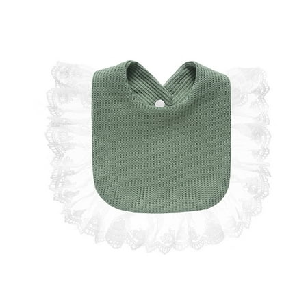 

Sunisery Infant Baby Drool Bibs Lace Trim Soft Absorbent Toddler Teething Feeding Bib