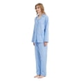 thumbnail image 5 of Apparonia Women's Pajama Sets Cotton Nightwear Long-Sleeve Button Front Shirt and Pant Sleepwear Notch Collar Pjs Lounge Sets Blue Polka Dots​ S, 5 of 7