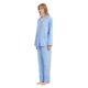 thumbnail image 5 of Apparonia S S Conjuntos de Pijama para Mujer Ropa de Dormir de Algodón Camisa de Manga Larga con Botones Al Frente y Pantalón Ropa de Dormir Cuello con Solapa Pjs Conjuntos de Descanso Azul Lunare, 5 of 7