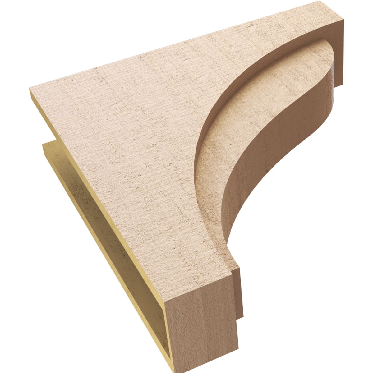 6"W x 24"D x 24"H Thin Helena Rough Cedar Woodgrain TimberThane Corbel, Primed Tan