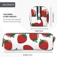thumbnail image 3 of Cauagu Hand Drawn Strawberry Print Leather Pencil Pen Case - Stationery Bag Portable Stationery Bag Big Capacity Pencil Pouch Cosmetic Organizer Bag for Men & Women, 3 of 7