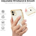 thumbnail image 3 of iPhone 12 Case, iPhone 12 Phone Case, Slim Fit Soft TPU with Adjustable Wristband Kickstand Scratch Resistant Shockproof Protective Cover for Apple iPhone 12 6.1 Inch 2020, White Golden, 3 of 18