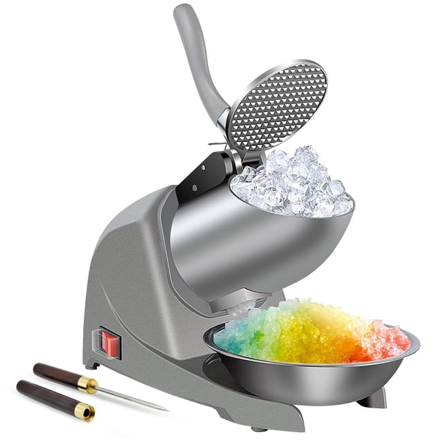 Greatrue Snow Cone Machine 380w Shaved Ice Machine 3 Blades Ice Shaver 280lbs/hr Electric Ice Crusher Prevent Splash Snow Cone Maker for Home and Com