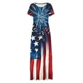 thumbnail image 4 of Cinvoph Robe Maxi pour Femmes, Col Rond, Courte, Sans Manches, Robe T-Shirt à Imprimé Graphique, Été, Décontractée, Taille Haute, Robe Florale, 4 of 5