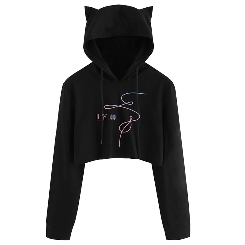 drawstring cropped hoodie