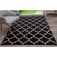 thumbnail image 2 of World Rug Gallery  Modern Moroccan Trellis Area Rug Black 5' x 7' 5' x 8' Indoor Kitchen, Living Room, Bedroom Cream Transitional, Moroccan, 2 of 3