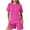 Hot Pink, variant on WMTBSRSW Womens Summer 2 Piece Outfits Lightweight Casual Ribbed Knit Short Matching Clothing Set Solid Comfy Crewneck T Shirts and Shorts Coffee M