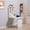 White + MDF, variant on Space Saving L Shaped Corner Desk 360 Degree Rotating Home Office Desk with Storage Shelves Writing Table Workstation White