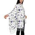 thumbnail image 4 of Zufioo Lavender Bicycle Print Long Plush Tassel Scarf, Winter Shawl Accessories for Women, 4 of 8