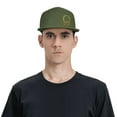 thumbnail image 4 of ZICANCN Alphabet Q Pattern Baseball Caps, Trucker Hats for Men And Women, Adjustable Breathable Flat Caps, Moss Green, 4 of 6