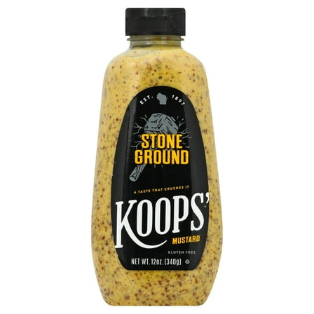KOOPS' Mustard, Stone Ground Mustard, 12 oz, (Pack of 4)