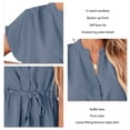 thumbnail image 4 of Camisa informal de manga corta, blusas abotonadas para mujer, camisa de color puro para mujer, ropa para mujer confeccionada con cuidado, 4 of 5