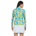 thumbnail image 2 of IBKUL Womens Paddy Print Long Sleeve Mock Neck Top - 10757 - Lime Multi - L, 2 of 2