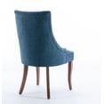 thumbnail image 4 of Set of 4 Cover Removable Interchangeable Upholstered Dining Chairs Linen Parsons Diner Chair Upholstered Fabric Dining Room Chairs with Solid Wood and Padded Seat Dining Chairs (Blue), 4 of 9