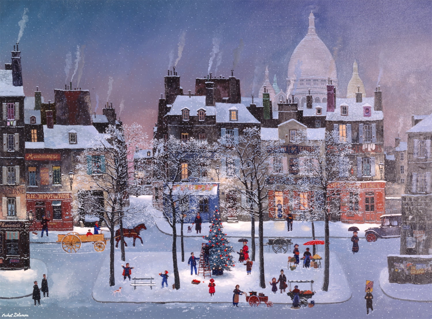 Buffalo Games 1000-Piece Christmas in Monmartre Interlocking Jigsaw Puzzle for Adults Ages 14+