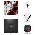 thumbnail image 2 of Marble Red Wooden Wall Clock Silent Non Ticking, Modern Abstract Gold White Brick Stone Motif Square Wall Clocks Battery Operated, Decor Clock for Home Office, Living Room, Kitchen, 10 Inch, 2 of 9