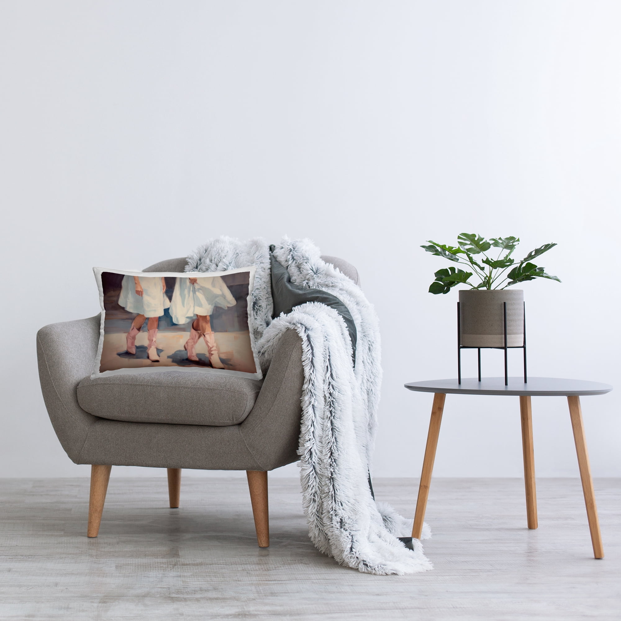 Stupell Industries Blush Cactus Field Decorative Printed Throw Pillow Design by Sisi and Seb.