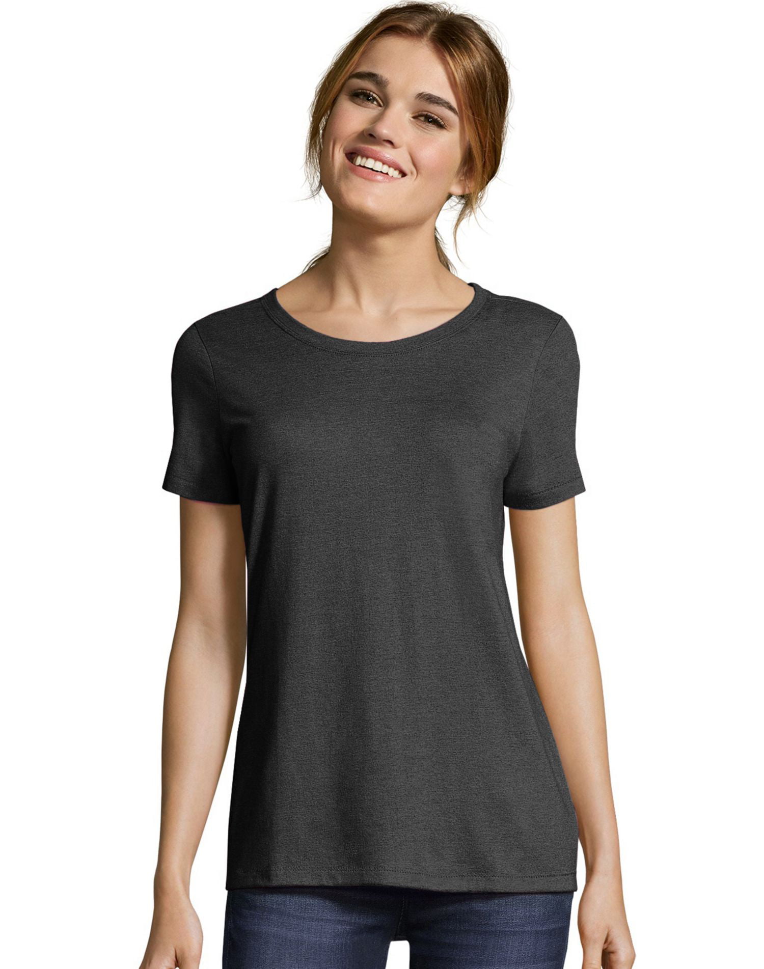 Hanes Womens Modal Triblend T-Shirt, 2XL, Black Heather Triblend ...