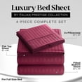 thumbnail image 2 of Striped Bed Sheet Set 1800 Luxury Soft Microfiber Deep Pocket 4-Piece Bedding Set - Wrinkle, Stain, Fade Resistant - Burgundy Full, 2 of 4