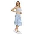 thumbnail image 4 of Women's Portuguese Fleur De Lis in Azulejo A-line Printed Skirt Casual Wear, 3XL, Night Blue and White, by Ambesonne, 4 of 6