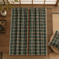 Green Yellow Plaid Curta102 Inch Tassels Rod Pocket 2 Panels - Walmart.com