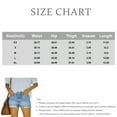 thumbnail image 3 of Women's Light Wash Denim Shorts High-Rise Stretch Jean Shorts with Belt Loops and Front Pockets, Vintage Chic Style,Light Blue L, 3 of 5