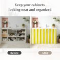 thumbnail image 6 of Yellow Striped Cabinet Curtains for Shelves, Modern Farmhouse Yellow White Stripes Privacy Curtain for Closet Self Adhesive, Dust-Proof Drapes for Closet Storage Room Classroom Doorway, 32"W x 55"L, 6 of 9