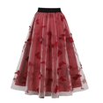 thumbnail image 2 of Aayomet Jupes pour Femmes Jupe en Maille Taille Double Jupe Papillon Évasée (A, TG), 2 of 5
