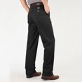 thumbnail image 6 of Stamzod Work Pants for Men Business Casual Loose Straight Leg Trousers Flat Front Cotton Dress Pants Officewear Z Navy 31, 6 of 7
