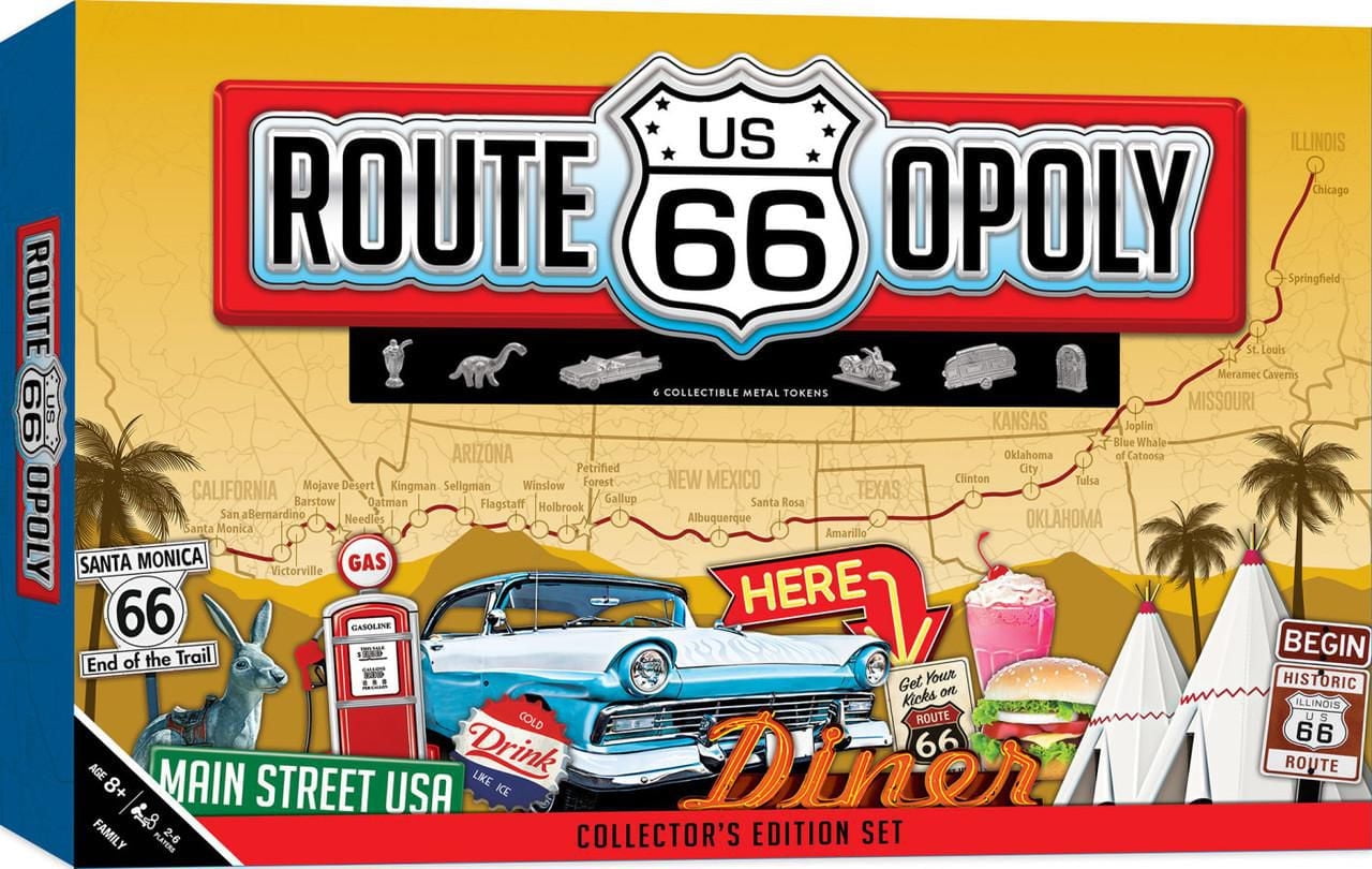 Masterpieces Puzzle Company Route 66 Opoly Board Game