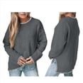thumbnail image 3 of Suéter de Cuello Redondo para Mujer, Larga, Tejido con Abertura Lateral, Otoño/Invierno 2025. Gris Oscuro L, 3 of 5