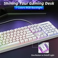 thumbnail image 4 of Keyboard and Mouse Combo, 104 Keys Wired gaming keyboard and mouse with Mouse Pad, Value RGB Backlit Keyboard Combo Set, Multimedia PC Gaming Keyboard, Office Keyboard for Gaming and Work, White, 4 of 7