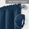 thumbnail image 3 of Navy Blue Beige Striped Kitchen Valances for Windows, Modern Farmhouse Retro Lines Bathroom Window Valances 42x12 Inch Rod Pocket Window Treatments Valance Curtains for Living Room Bedroom Decor, 3 of 9