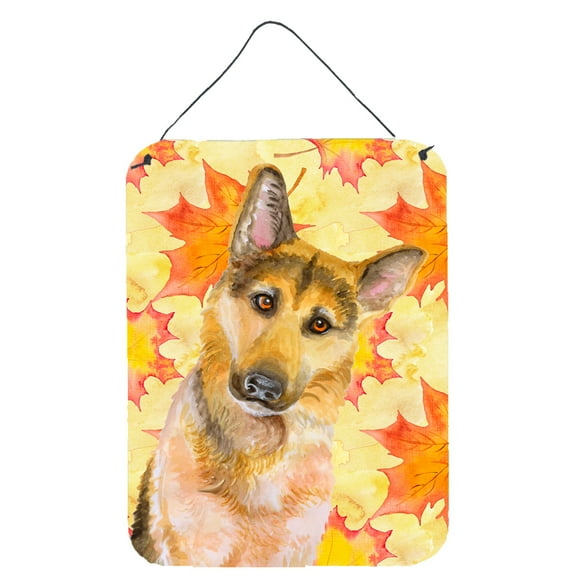 Carolines Treasures BB9972DS1216 German Shepherd Design2 Fall Wall or Door Hanging Prints Yellow 12WX16H multicolor