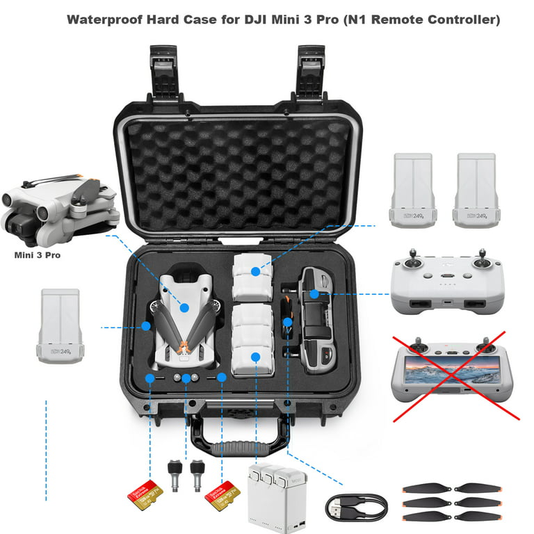 EWB9256 Case de Transport Portable Pour DJI Mini 3 Pro Drone Accessories  Handsbag Remote Corps Rangement Sac de Rangement