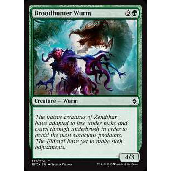 MtG Battle for Zendikar Common Broodhunter Wurm (Foil) #171