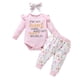 thumbnail image 1 of Body De Bebé, Conjunto De Canastilla, Monos Para Niños Pequeños, Recién Nacidos, Niñas, Mameluco Estampado, Conjunto De Pantalones Con Estampado Floral, Trajes Rosa Odeerbi LM103-685, 1 of 9