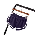 thumbnail image 2 of Womens Gym Shorts Dolphin Hem Casual Athletic Summer Running Booty Outfits Dance Elastic Purple 2XL, 2 of 9