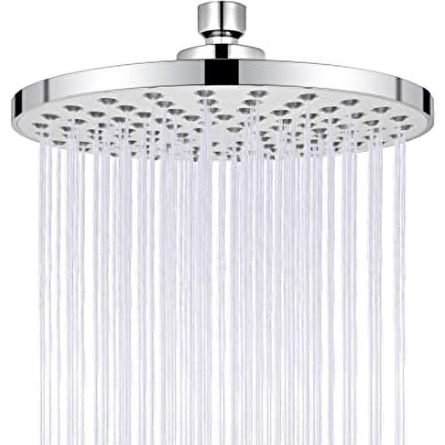 Cabezal de ducha fijo, cabezal de ducha de alta presión de 8 pulgadas, aspecto cromado moderno y lujoso, boquillas de silicona, cabezal de ducha redondo ajustable con bola giratoria (ajuste universal), fácil instalación oso de fresa Electrónica