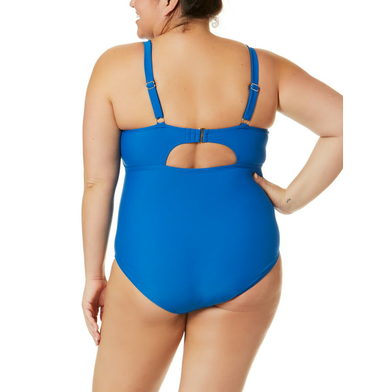 Plus Size Caged Detail One-Piece Swimsuit