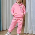 thumbnail image 2 of Gunia Kids Girls Jogging Suits Sweatsuits 2 Piece Set Stylish Casual With Bow Print Design Comfortable Hoodie Jogger Pants Outfit Play Everyday Wear Clothes Set Cute Outfits For Girl 2-13 Years, 2 of 7
