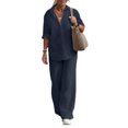 thumbnail image 5 of Conjunto Dos Piezas Casual para Mujer – Camisa Manga Larga Solapa y Pantalones Largos Pierna Ancha, Ideales como Ropa Calle Holgada, 5 of 5