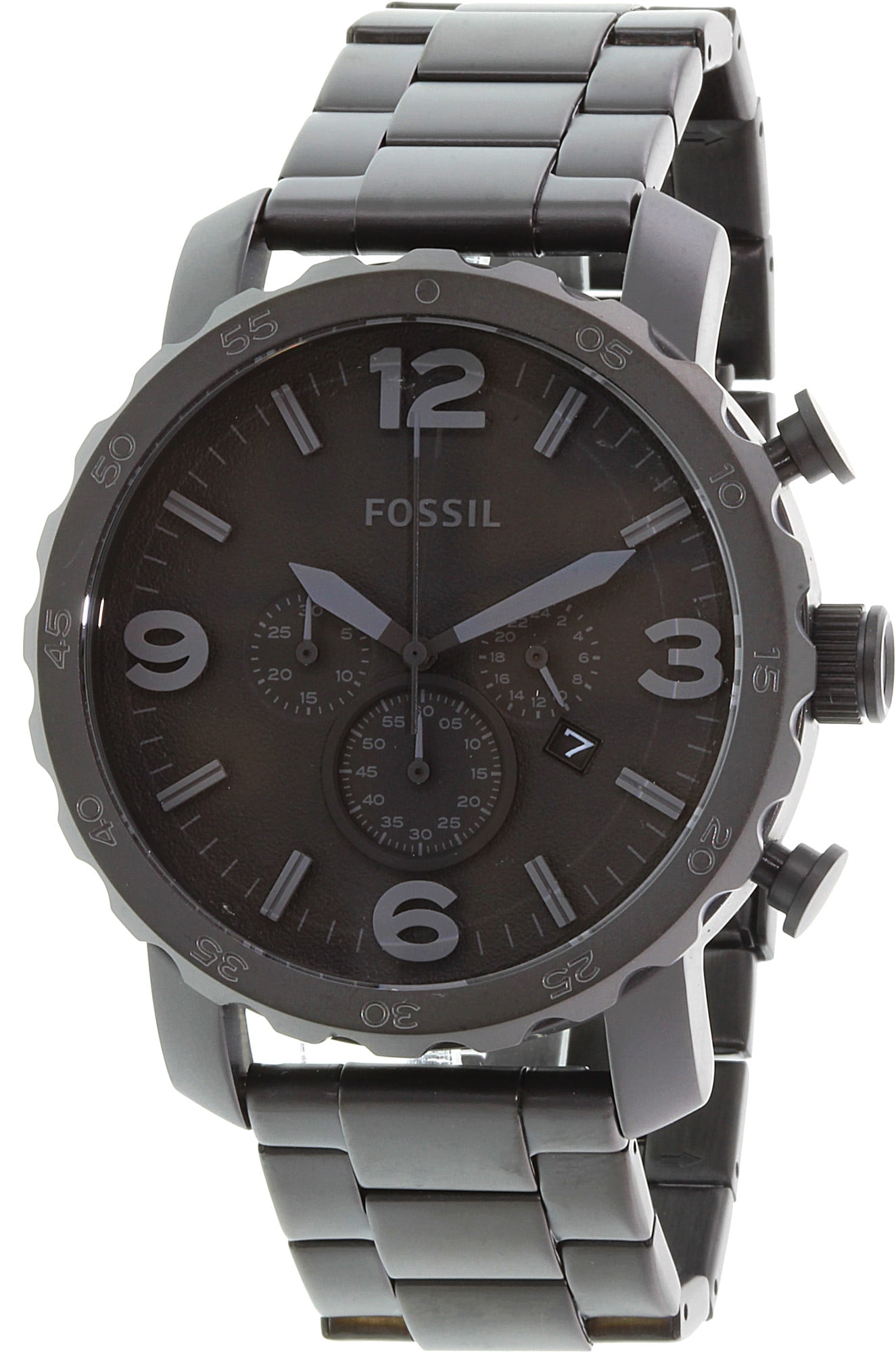 Fossil Men's Nate JR1401 Black StainlessSteel Japanese Quartz Fashion