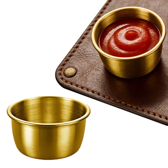 Stainless Steel Dipping Sauce Cup, Small Dipping Bowl Sauce Dish, Reusable Metal Condiment Cup, Small Round Au Jus Cup for Home, Restaurant, Dishwasher Safe