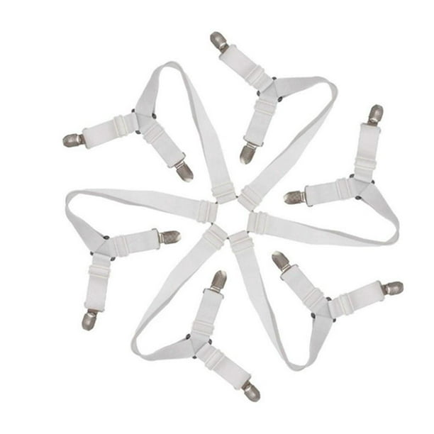Sujetador de sábanas ajustable, sujetador de sábanas, pinza para sábanas para colchón blanco