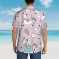 thumbnail image 6 of Kll Men'S Hawaiian Shirt Short Sleeve Button Down Beach Shirts-Llama Unicorn And Rainbow, 6 of 8